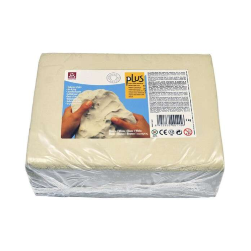 ARGILLA NATURALE AUTOINDURENTE BIANCA DA MODELLARE 5 KG PLUS SIO-2 