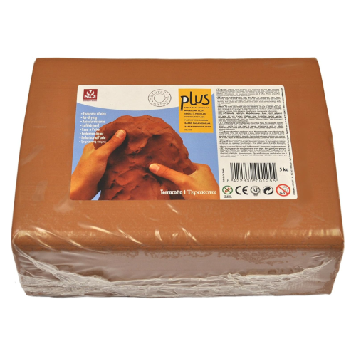 ARGILLA NATURALE AUTOINDURENTE TERRACOTTA DA MODELLARE 5 KG PLUS SIO-2 