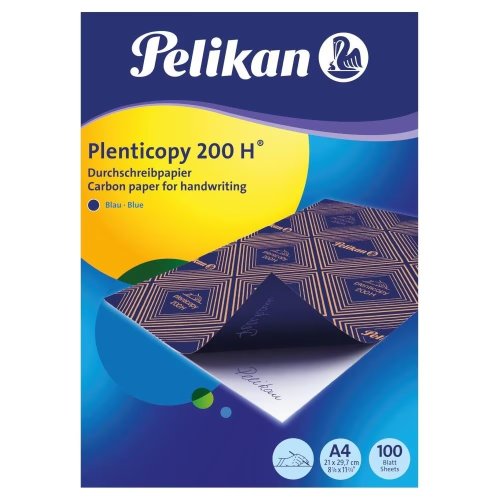 FOGLIO CARTA CARBONE BLU CM 21 X 29.7 PLENTICOPY 200 H PELIKAN