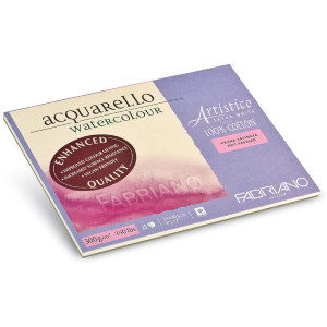 BLOCCO CARTA PER ACQUERELLO FABRIANO ARTISTICO EXTRA WHITE GRANA SATINATA 300 GR MQ