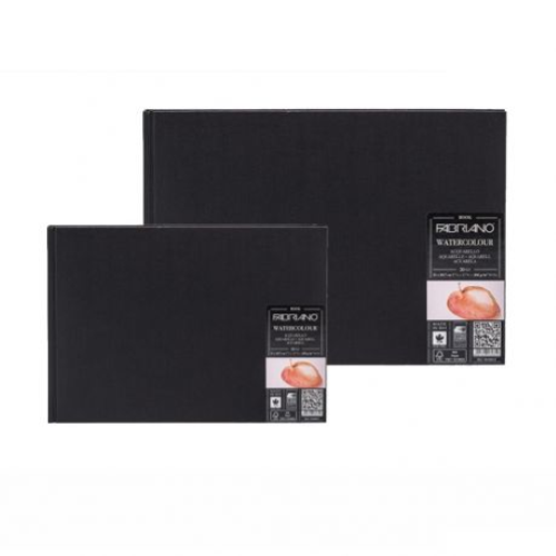 ALBUM CARTA PER ACQUERELLO CON COPERTINA RIGIDA NERA 200 GR MQ WATERCOLOUR BOOK FABRIANO