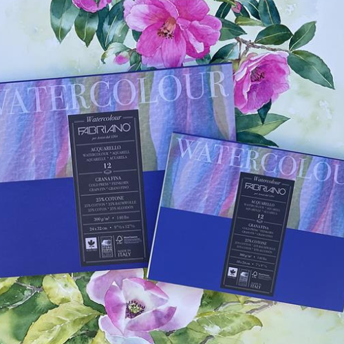 BLOCCO DI CARTA PER ACQUERELLO FABRIANO WATERCOLOUR GRANA FINA 300 GR MQ