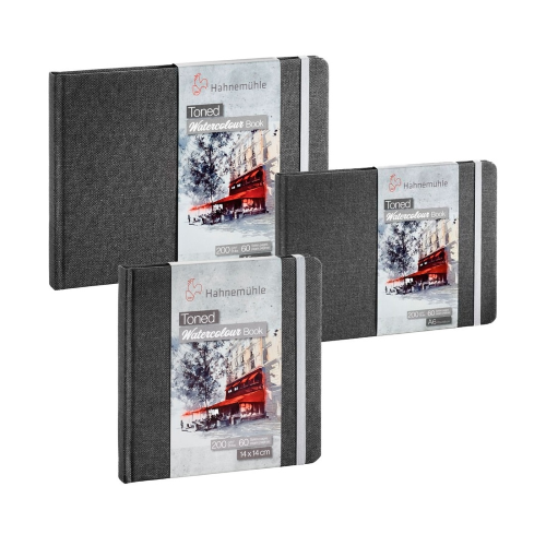 ALBUM PER ACQUERELLO TONED WATERCOLOUR BOOK CARTA GRIGIA GR MQ 200 HAHNEMUHLE