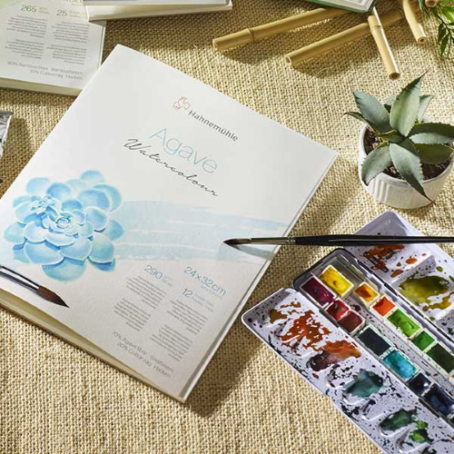 BLOCCO CARTA PER ACQUERELLO GR MQ 290 AGAVE WATERCOLOUR HAHNEMUHLE