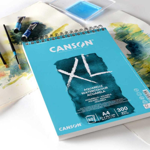 BLOCCO CARTA PER ACQUERELLO CANSON XL AQUARELLE GRANA FINA 300 GR MQ