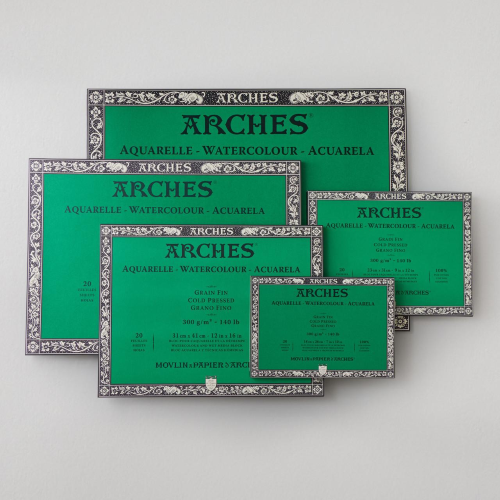 BLOCCO CARTA PER ACQUERELLO ARCHES GRANA FINA 100% COTONE GR MQ 300