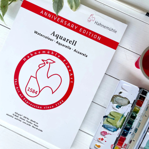 BLOCCO CARTA PER ACQUERELLO HAHNEMUHLE ANNIVERSARY GR MQ 425 GRANA FINA