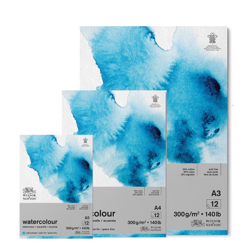BLOCCO DI CARTA PER ACQUERELLO 25% COTONE GRANA FINA GR 300 MQ WINSOR & NEWTON