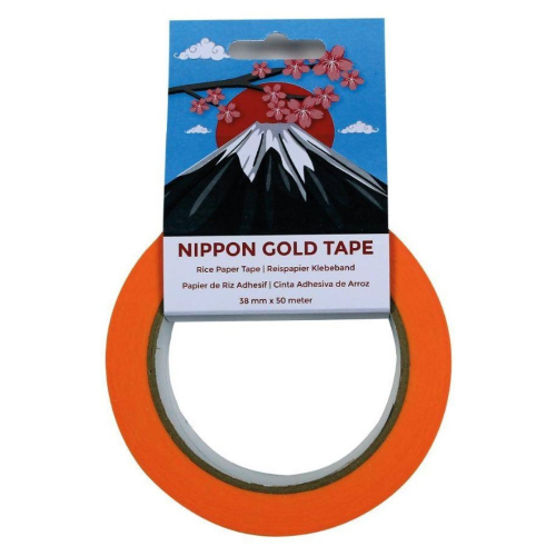 NASTRO ADESIVO IN CARTA DI RISO (WASHI) PER MASCHERARE MM 25 X MT 50 NIPPON GOLD TAPE