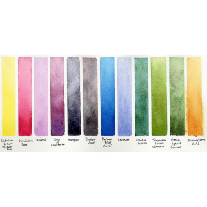 CONFEZIONE IN METALLO 12 COLORI AD ACQUERELLO MEZZI GODET EXTRA FINE SELEZIONE COLORI DI ISPIRAZIONE DANIEL SMITH 