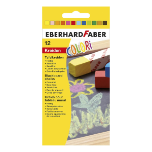 CONFEZIONE CON 12 GESSI QUADRATI PER LAVAGNA COLORI ASSORTITI EBERHARD FABER