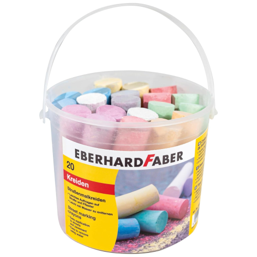 CONFEZIONE IN PLASTICA CON 12 GESSI DA STRADA GRANDI COLORI ASSORTITI EBERHARD FABER