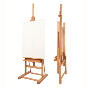 CAVALLETTO DA STUDIO MEDIO PER TELE FINO A CM 215 CON RIPIANO PORTACOLORI IN LEGNO MASSELLO DI FAGGIO M/07 MABEF