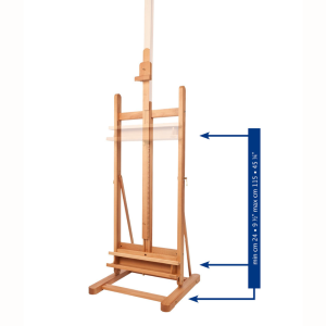 CAVALLETTO DA STUDIO MEDIO PER TELE FINO A CM 215 CON RIPIANO PORTACOLORI IN LEGNO MASSELLO DI FAGGIO M/07 MABEF