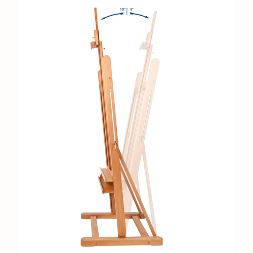 CAVALLETTO DA STUDIO MEDIO PER TELE FINO A CM 215 CON RIPIANO PORTACOLORI IN LEGNO MASSELLO DI FAGGIO M/07 MABEF