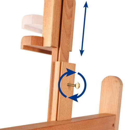 CAVALLETTO DA STUDIO MEDIO PER TELE FINO A CM 215 CON RIPIANO PORTACOLORI IN LEGNO MASSELLO DI FAGGIO M/07 MABEF