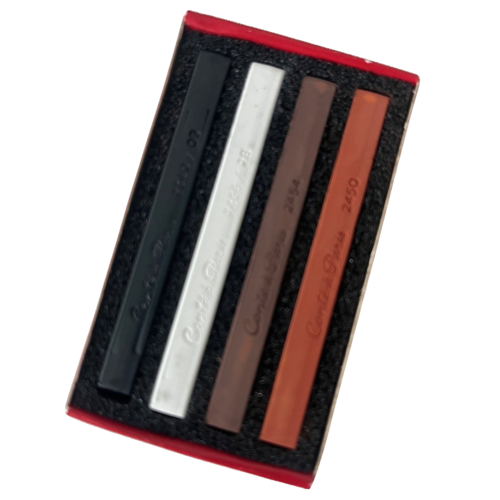CONFEZIONE CON 4 CARRE' PER SCHIZZO COLORI ASSORTITI CONTE' A' PARIS