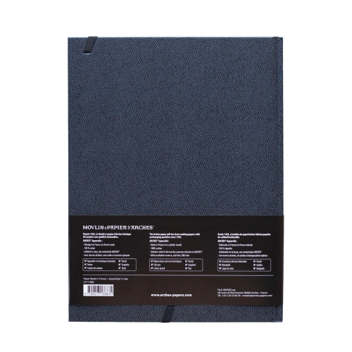 BLOCCO PER ACQUERELLO CON COPERTINA RIGIDA ART JOURNAL ARCHES GRANA SATINATA 100% COTONE GR MQ 185 