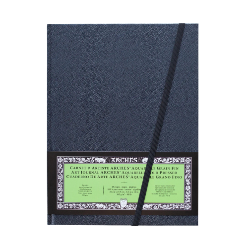 BLOCCO PER ACQUERELLO CON COPERTINA RIGIDA ART JOURNAL ARCHES GRANA FINA 100% COTONE GR MQ 185 