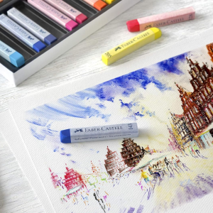 CONFEZIONE CON 12 PASTELLI MORBIDI SEZIONE QUADRATA - CRETE PASTELLO FABER CASTELL