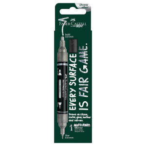 PENNARELLO EFFETTO SPECCHIO - CROMATO CON DOPPIA PUNTA DA 3 MM E DA 0,8 MM - MULTIMARK MIRROR CHROME FABER CASTELL