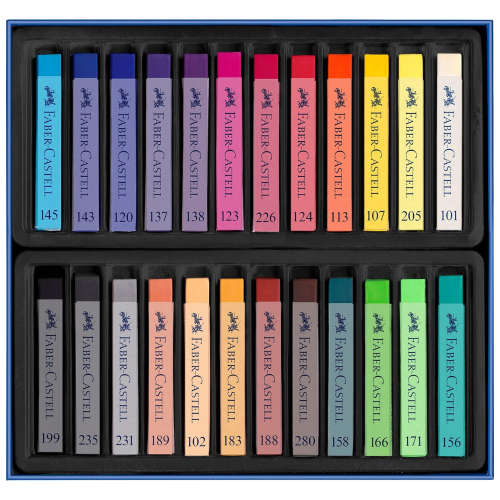 CONFEZIONE CON 24 PASTELLI MORBIDI SEZIONE QUADRATA - CRETE PASTELLO FABER CASTELL