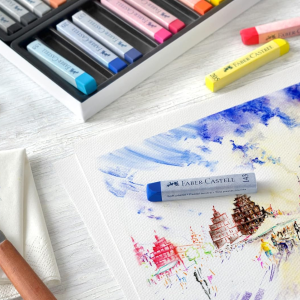 CONFEZIONE CON 24 PASTELLI MORBIDI SEZIONE QUADRATA - CRETE PASTELLO FABER CASTELL