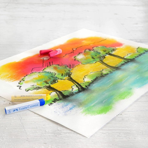 CONFEZIONE CON 24 PASTELLI MORBIDI SEZIONE QUADRATA - CRETE PASTELLO FABER CASTELL