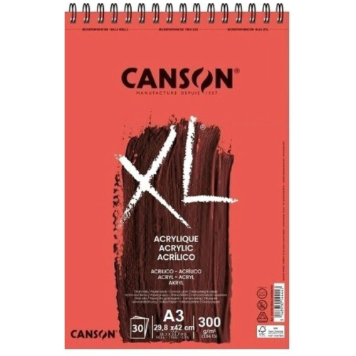 BLOCCO CARTA PER ACRILICO CANSON XL ACRYLIQUE GRANA EFFETTO TELA 300 GR MQ