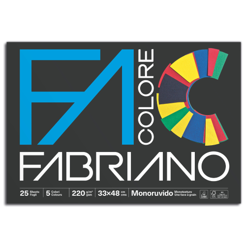 ALBUM CARTA COLORATA FABRIANO COLORE CM 33 X 48 GR MQ 220