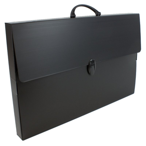 CARTELLA PORTA DISEGNI E ALBUM IN POLIONDA NERA CON MANICO CM 36,5 X 56,5 SPESSORE CM 5,5 EVERY LINE TOTAL BLACK FAVORIT