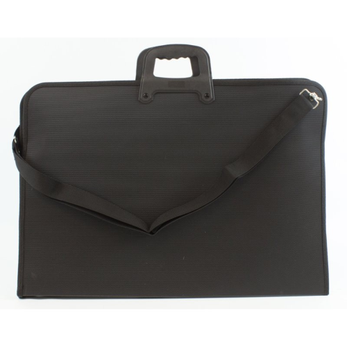 CARTELLA PORTA DISEGNI IN PLASTICA FLESSIBILE EFFETTO TESSUTO CON MANICO, CHIUSURA CON ZIP E TRACOLLA CM 38 X 55 X 3 B-OFFICE FAVORIT