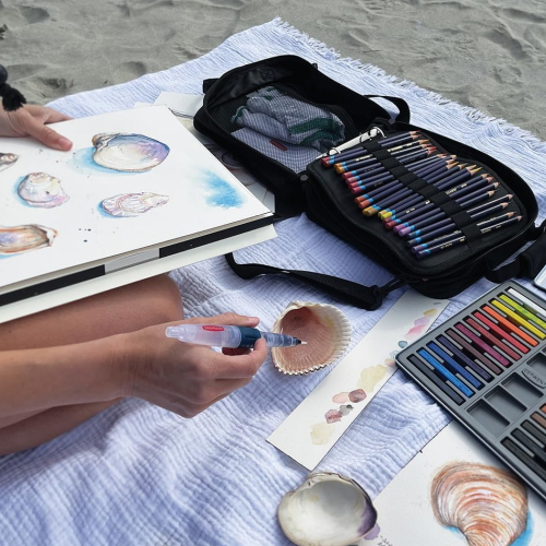 BORSA CUSTODIA VUOTA CON TRACOLLA E MANIGLIA CARRY ALL DERWENT - 132 SPAZI PER MATITE, PIU' ACCESSORI E BLOCCO A5 -