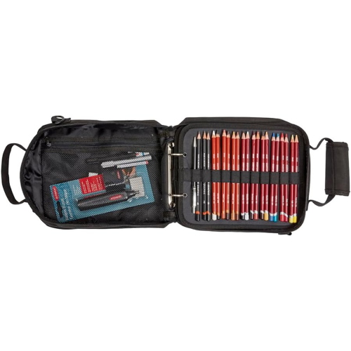 BORSA CUSTODIA VUOTA CON TRACOLLA E MANIGLIA CARRY ALL DERWENT - 132 SPAZI PER MATITE, PIU' ACCESSORI E BLOCCO A5 -