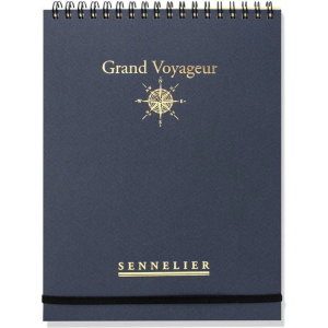 BLOCCO SPIRALATO DA VIAGGIO CON ELASTICO CARTA PER SCHIZZO CM 16 X 21 GR MQ 90 GRAND VOYAGEUR SENNELIER