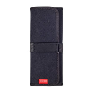 ASTUCCIO IN TESSUTO NERO VUOTO PER 24 MATITE E TASCA CON CERNIERA PENCIL WRAP DERWENT