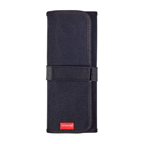 ASTUCCIO IN TESSUTO NERO VUOTO PER 24 MATITE E TASCA CON CERNIERA PENCIL WRAP DERWENT