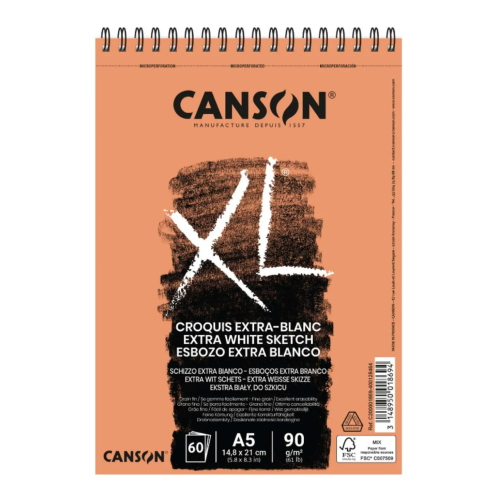 BLOCCO CARTA PER SCHIZZO CANSON XL CROQUIS EXTRA BLANC 90 GR MQ
