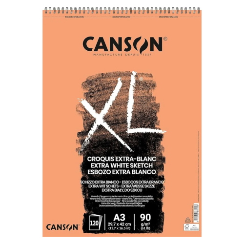 BLOCCO CARTA PER SCHIZZO CANSON XL CROQUIS EXTRA BLANC 90 GR MQ