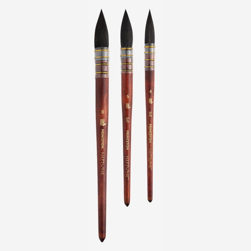 PENNELLO PRINCETON NEPTUNE SERIE P4750Q - BOMBASINO SINTETICO IMITAZIONE SCOIATTOLO MANICO CORTO