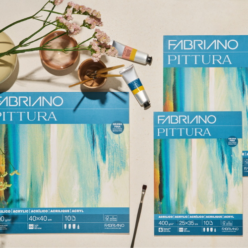 ALBUM CARTA PER ACRILICO FABRIANO PITTURA GRANA FINA GR MQ 400