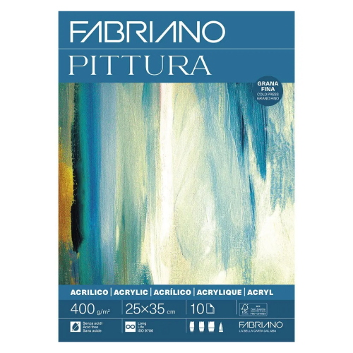 ALBUM CARTA PER ACRILICO FABRIANO PITTURA GRANA FINA GR MQ 400