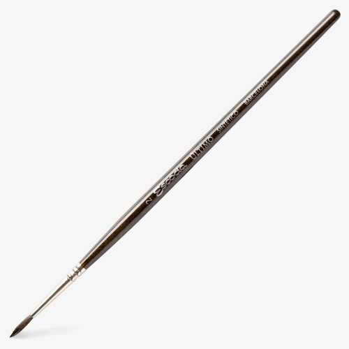 PENNELLO ESCODA ULTIMO SERIE 1525 - TONDO SINTETICO IMIT. VAJO SCURO TENDO MANICO CORTO