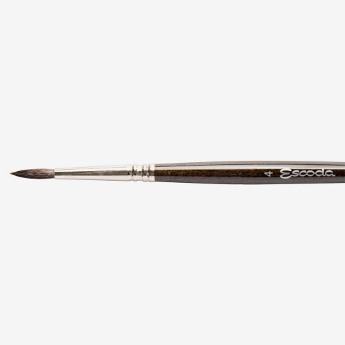 PENNELLO ESCODA ULTIMO SERIE 1525 - TONDO SINTETICO IMIT. VAJO SCURO TENDO MANICO CORTO