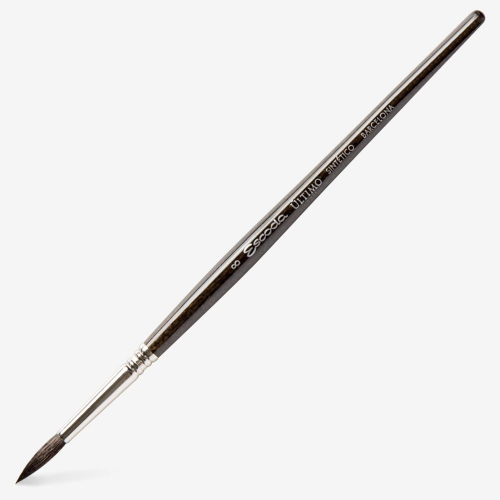 PENNELLO ESCODA ULTIMO SERIE 1525 - TONDO SINTETICO IMIT. VAJO SCURO TENDO MANICO CORTO