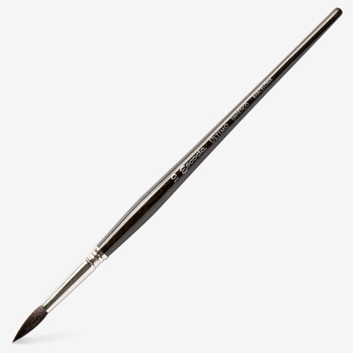 PENNELLO ESCODA ULTIMO SERIE 1525 - TONDO SINTETICO IMIT. VAJO SCURO TENDO MANICO CORTO
