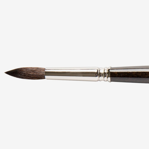 PENNELLO ESCODA ULTIMO SERIE 1525 - TONDO SINTETICO IMIT. VAJO SCURO TENDO MANICO CORTO
