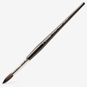 PENNELLO ESCODA ULTIMO SERIE 1525 - TONDO SINTETICO IMIT. VAJO SCURO TENDO MANICO CORTO