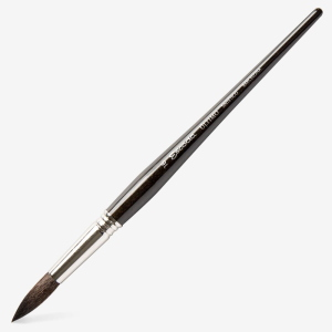 PENNELLO ESCODA ULTIMO SERIE 1525 - TONDO SINTETICO IMIT. VAJO SCURO TENDO MANICO CORTO