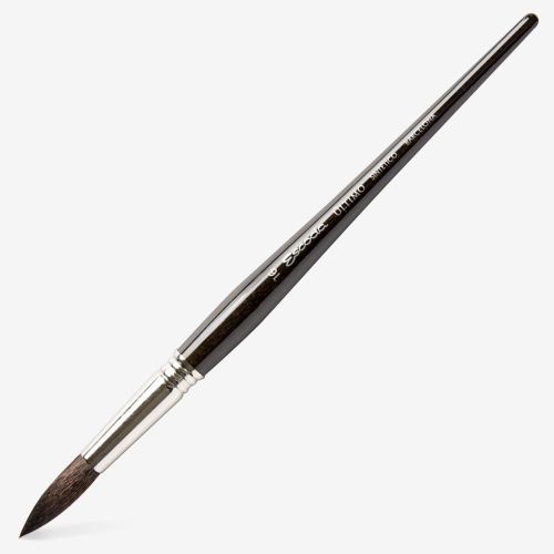 PENNELLO ESCODA ULTIMO SERIE 1525 - TONDO SINTETICO IMIT. VAJO SCURO TENDO MANICO CORTO
